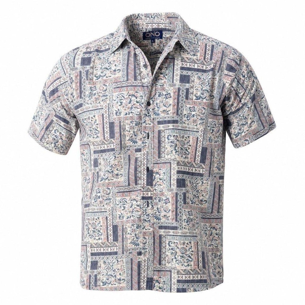 Vintage The Ono Shirt by Liberty House Patchwork Mosaic Button Up XL
